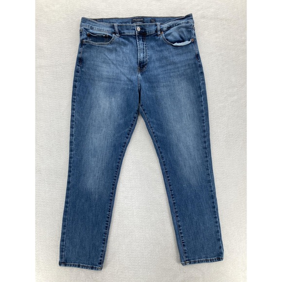 Lucky Brand 410 Athletic Straight Jeans Mens 40x32 Blue Medium Wash Stretch Pant - Picture 1 of 14